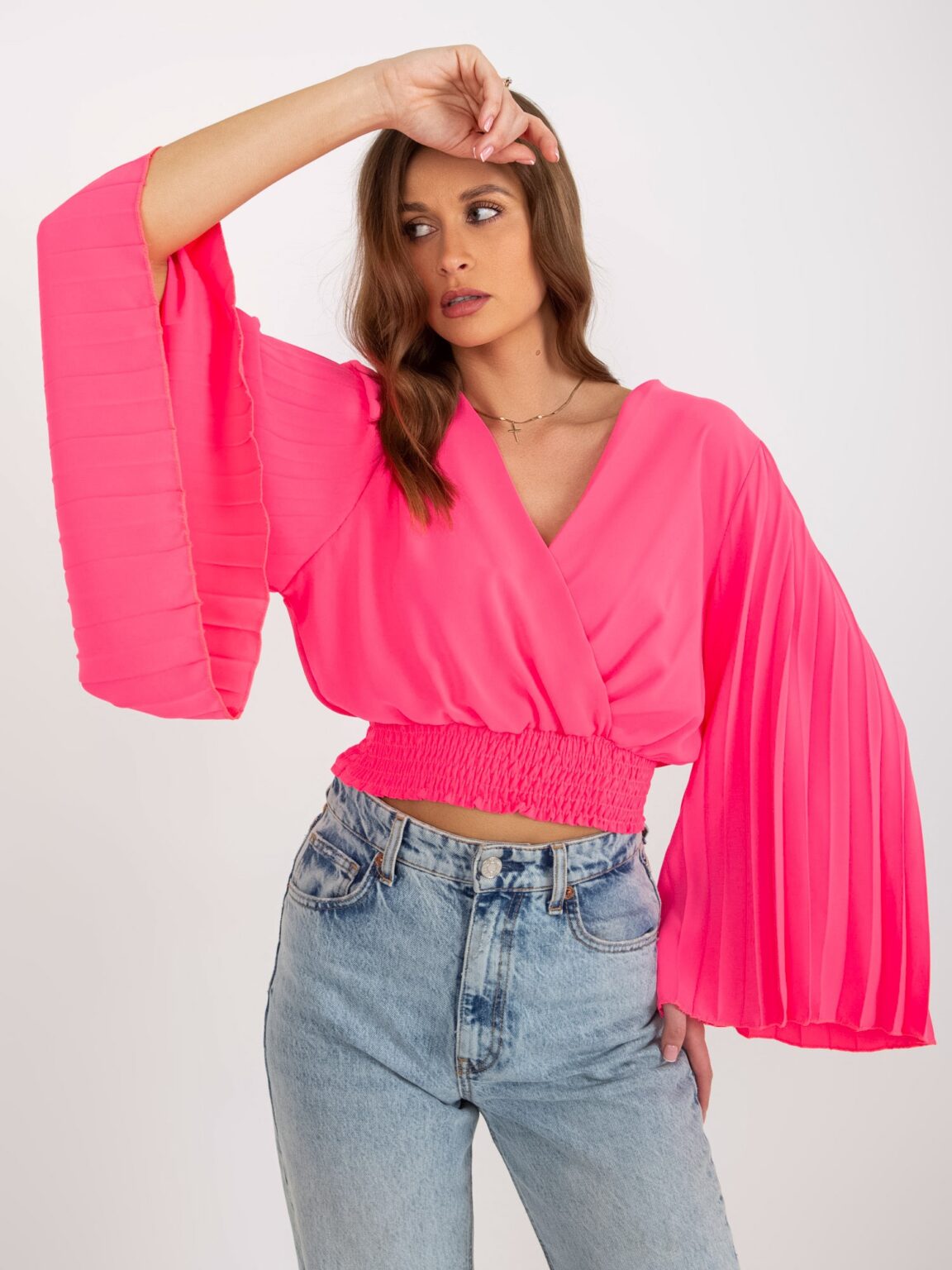 Blouse-DHJ-BZ-16503.30X-fluo pink