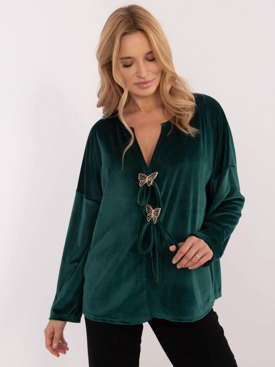 Blouse-DHJ-BZ-19916.03P-dark green