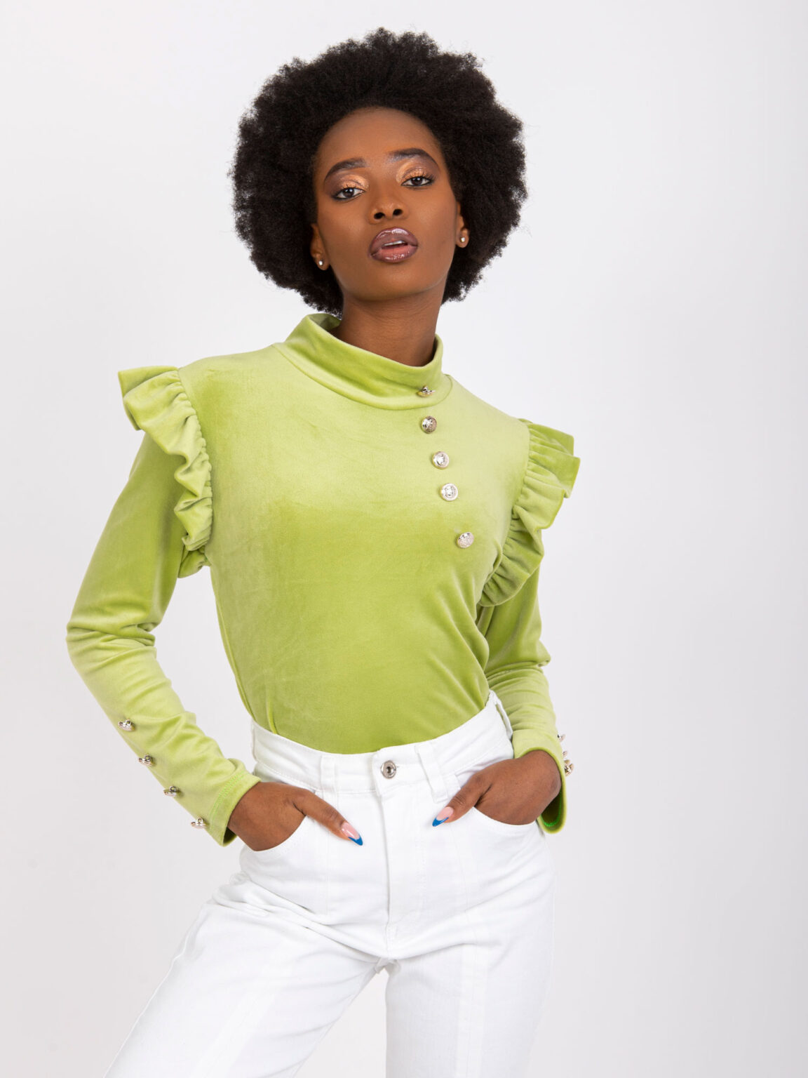 Blouse-DHJ-BZ-6533A.44P-lime green