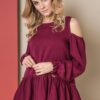 Blouse ONE revealing shoulders burgundy