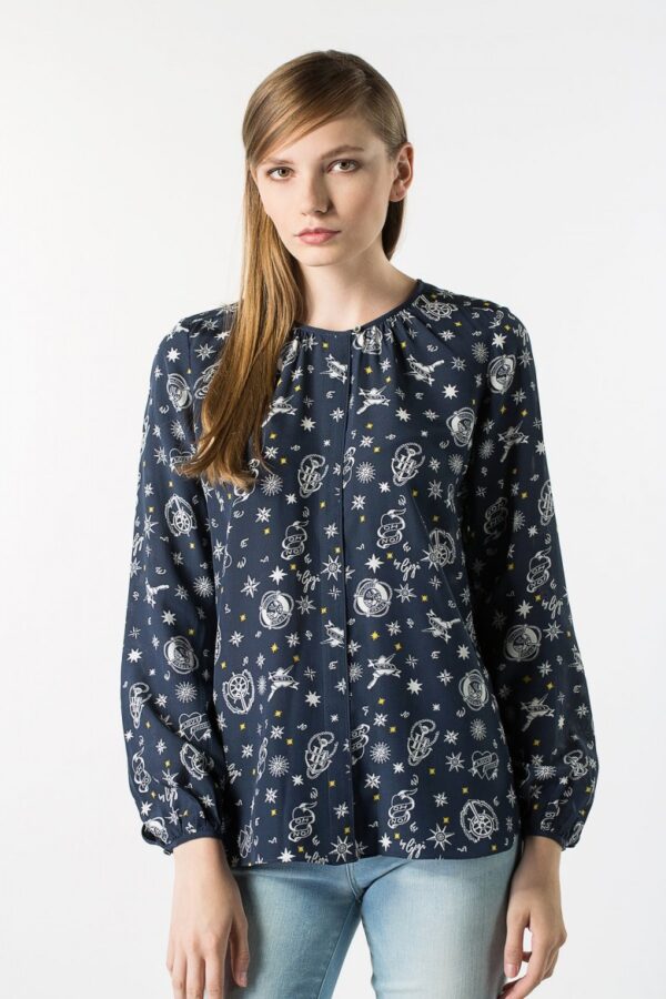 Blouse - Tommy Hilfiger GIGI SILK BLOUSE LS blue