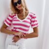 Blouse white Cocomore amgTS1302.white and pink