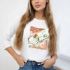 Blouse with 3D Bird white graphics
