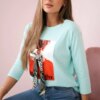 Blouse with 3D graphics Remarkable mint