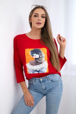 Blouse with 3D graphics