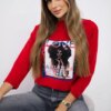 Blouse with American girl red graphics