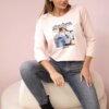 Blouse with Collage print powder pink