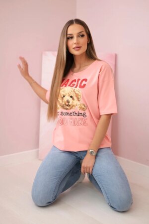 Blouse with Magic apricot print