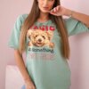 Blouse with Magic dark mint print