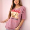 Blouse with Magic print dark pink