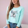 Blouse with Star Style mint print