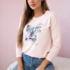 Blouse with Star Style print in powder pink