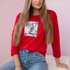 Blouse with Star Style print red