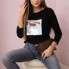 Blouse with Summer Girl print black