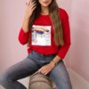 Blouse with Summer Girl print red