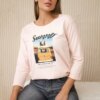 Blouse with Summer car print powder pink