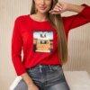 Blouse with Summer car print red