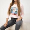 Blouse with Superior print powder pink