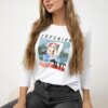 Blouse with Superior print white