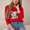 Blouse with Tide red print