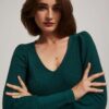 Blouse with V-neck