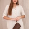 Blouse with a longer back beige
