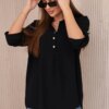 Blouse with a longer back black