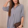 Blouse with a longer back grey
