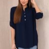 Blouse with a longer back - navy blue