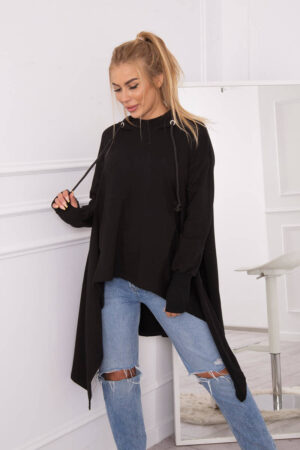 Blouse with black flared at the bottom