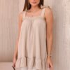 Blouse with bows beige