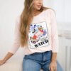 Blouse with graphics 3D Watch powder pink