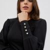 Blouse with half turtleneck