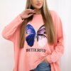 Blouse with oversize apricot print