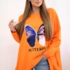 Blouse with oversize orange print