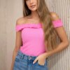 Blouse with ruffles in light pink color