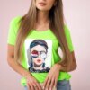 Blouse with women's graphics green neon