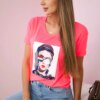 Blouse with women's graphics pink neon
