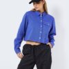 Blue Denim Cropped Shirt Noisy May Maddy - Women