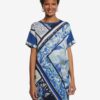 Blue Floral Dress Desigual mellény Solimar - Nők