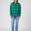 Blue-Green Mens Plaid Shirt Wrangler - Mens