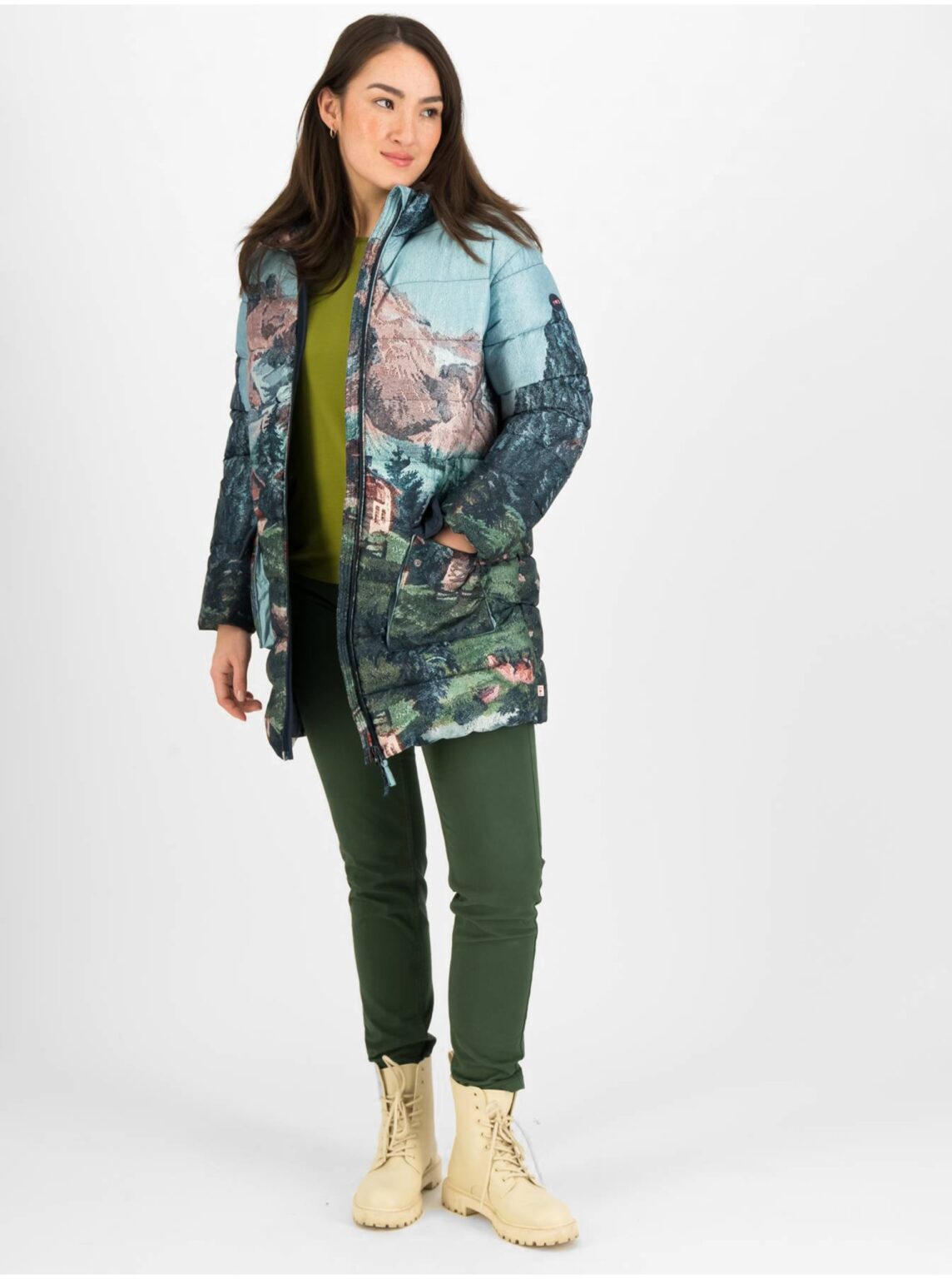 Blue-Green Women's Quilted Jacket Blutsgeschwister Mountain Cloud - Women