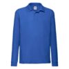 Blue Long Sleeve Polo Shirt Fruit of the Loom
