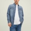 Blue Mens Denim Slim fit Shirt Jack & Jones Heridan - Men
