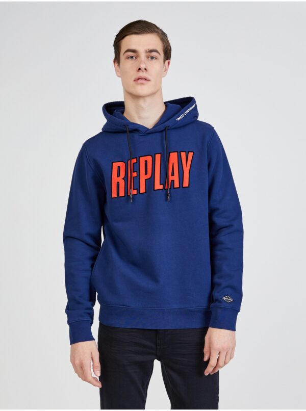 Blue Men's Hoodie Replay - Men