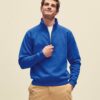 Blue Men's Sweatshirt Zip Neck Sweat Fruit of the Loom