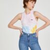 Blue-Pink Women's Patterned Body VANS Body Suit - Women