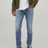 Blue Slim Fit Jeans with Embroidered Effect Jack & Jones Liam - Men