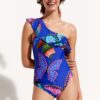 Blue Women Patterned One Piece Swimwear Desigual Ariel - Women