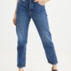 Blue Women's Cropped Straight Fit Jeans Lee Carol - Women